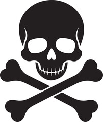 Skull with crossbones silhouette vector illustration design