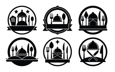 Restaurant Logo Designs Food Icons Black and White