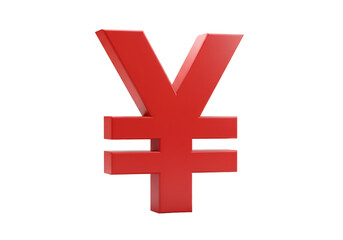 Obraz premium 3D Render of Red Yen Currency Symbol Isolated on Black Background Illustration