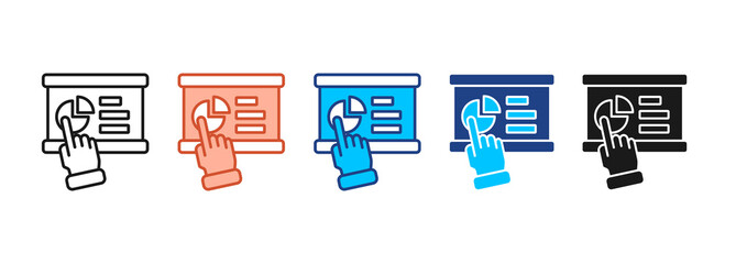 Pie Charts Icon Set Multiple Style Collection