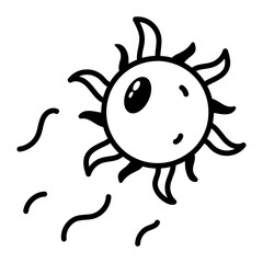 A sketchy style icon representing sun radiation
