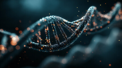 DNA Genetics Biology Science Molecular Structure Helix Research Bioinformatics Evolution Experiment Visualization Abstract Particles Digital Futuristic Blue 