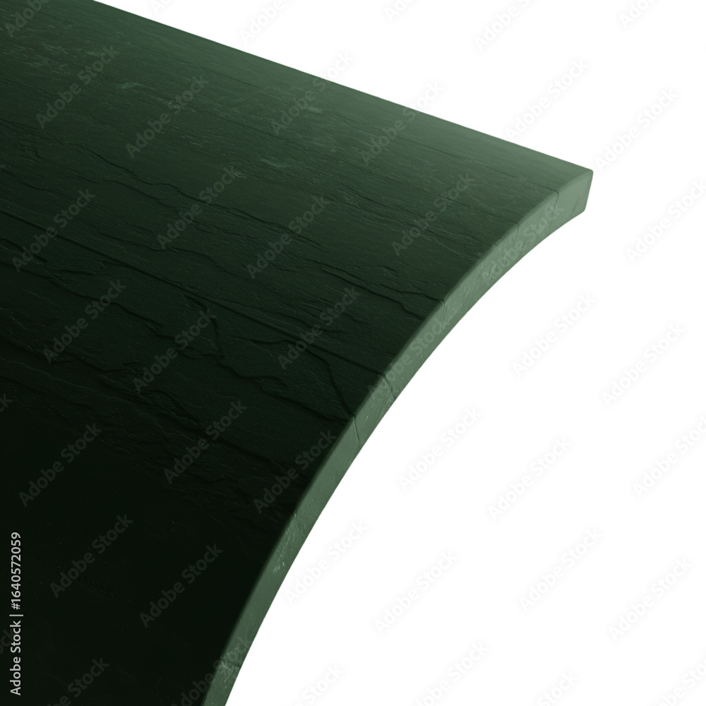 Poster abstract 3d rendered green curved segment isolated on black background