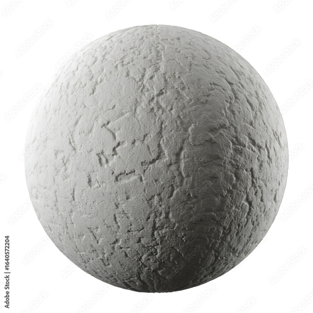 Aufkleber abstract 3d sphere with rough concrete texture on transparent background