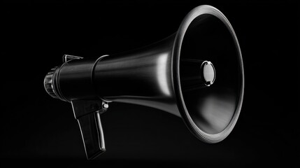 Black megaphone on dark background (7)