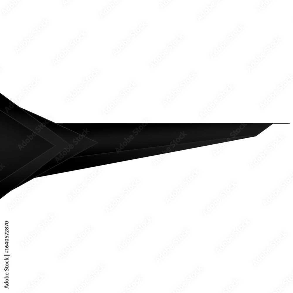 Aufkleber abstract geometric design in black color with arrow shape on transparent background