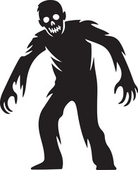 Zombie walking silhouette vector illustration design