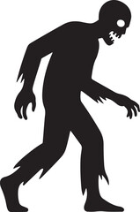 Fototapeta premium Zombie walking silhouette vector illustration design