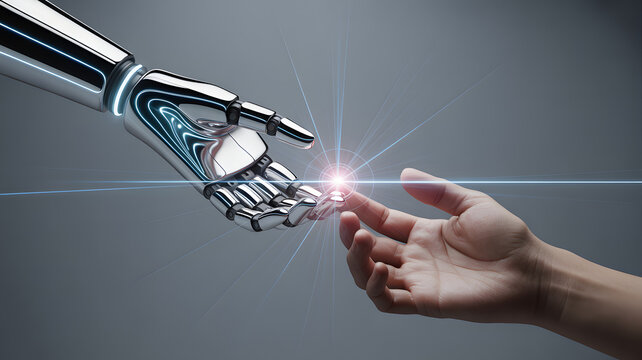 Human and Artificial Connection: A concept of interaction and partnership between human and advanced technology in the context of technological evolution.