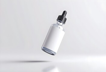 Floating Dropper Bottle on White – Isolated Product Mockup