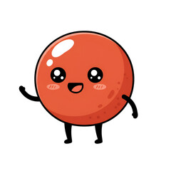 Cartoon Character Smiling With Happy Face In Red Color Illustration