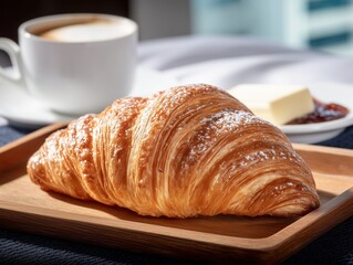 cup of coffee and croissant