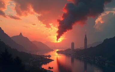 Fototapeta premium Conceptual image of war between China and Taiwan. High quality