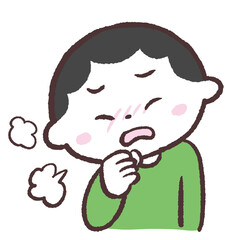 咳をする男の子のイラスト