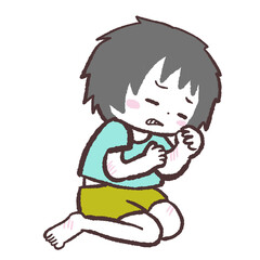 虐待された子供のイラスト