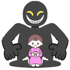 狙われるスマホ女性のイラスト