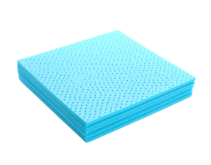 A light blue baby changing mat with a waterproof surface, a practical item for infant care, isolated on a white background.