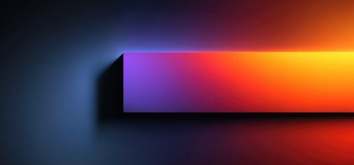 Obraz premium Gradient-lit rectangular prism on dark background