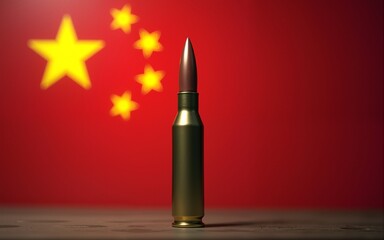 Bullet with china flag. Concept of Criminal,crime,corruption. High quality