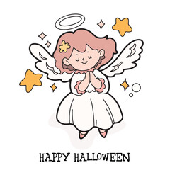 Cute Ghost Halloween slogan retro design t-shirt design.