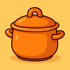 Cartoon Cooking Pot Vector Illustration

