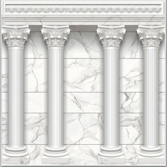 Fototapeta premium A picture shows white marble temples and pillars in a classic style. The background also looks like marble. It's a vector image in EPS10 format. 