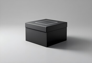 Box with Floating Lid and Shadows on White Background