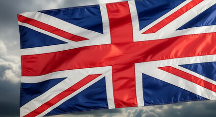 The British Union Jack Flag Flying Wide