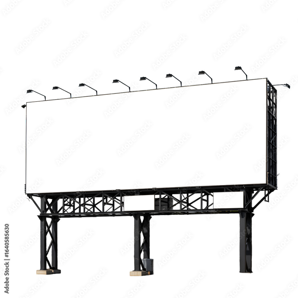 Poster isolated 3d render of a blank billboard on transparent background