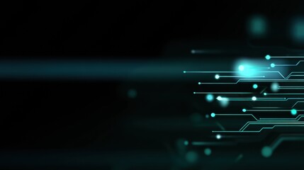 Sleek, modern background featuring circuit pattern with glowing lines and dots, conveying sense of technology and innovation. Ideal for tech related projects
