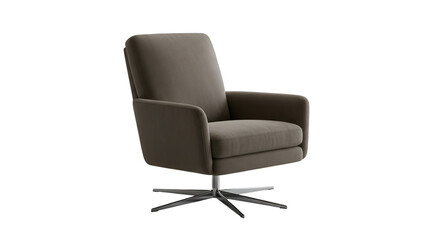 Isolated Brown Fabric Chair On Transparent Background Photo