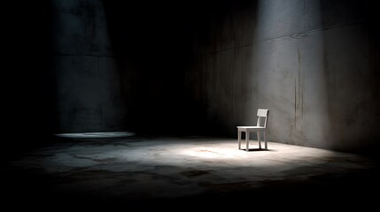 chair in the dark room