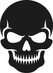 Angry Skull Silhouette – Dark Halloween Vector Art