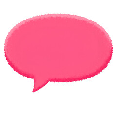 Isolated Pink Speech Bubble Illustration with Textured Surface on Transparent Background