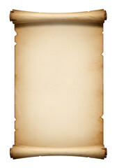 Isolated Rolled Parchment Paper Illustration with Detailed Texture and Brown Tones
