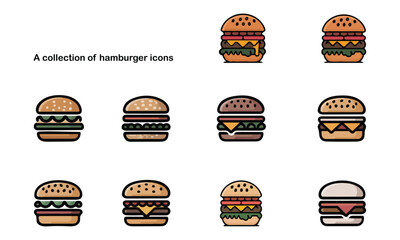 Hamburger icon set colorful vector design illustration