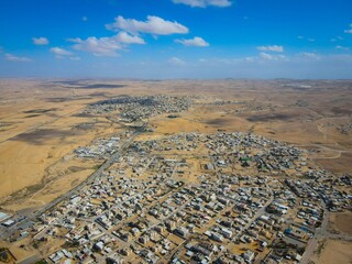 Aerial View of Large Muslim Arab City in Israel Negev Desert