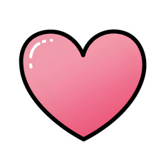 Pink Heart Illustration Isolated on Transparent Background Decorative Icon