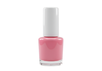 Pink Nail Polish Bottle Illustration Isolated on Transparent Background