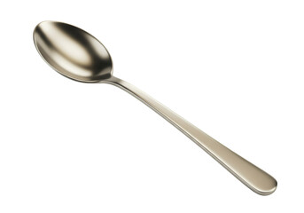 Realistic Illustration of a Shiny Silver Spoon on Transparent Background