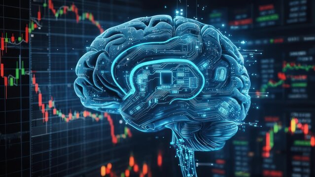 Digital brain, financial data - Powered by Adobe