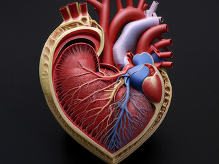 Naklejka premium Heart diagram with labeled atria and ventricles for use in school and health education 
