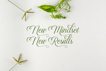 Inspirational Text with Greenery Decorations on a Minimal White Background