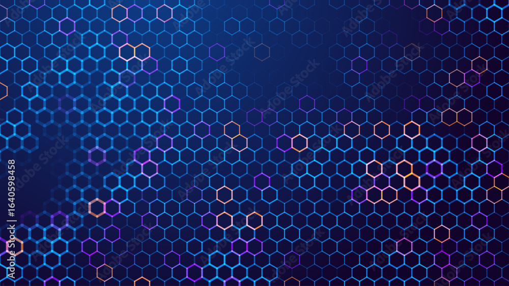 Aufkleber color hexagon pattern. abstract medical chemical tech background. hexagonal pattern for hi-tech scie