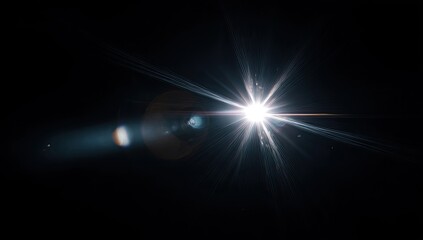 Intense light flares against a black background