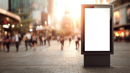 Blank Billboard Mockup in Urban Setting for Advertisement Campaign, Marketing Promotions and City Advertising
