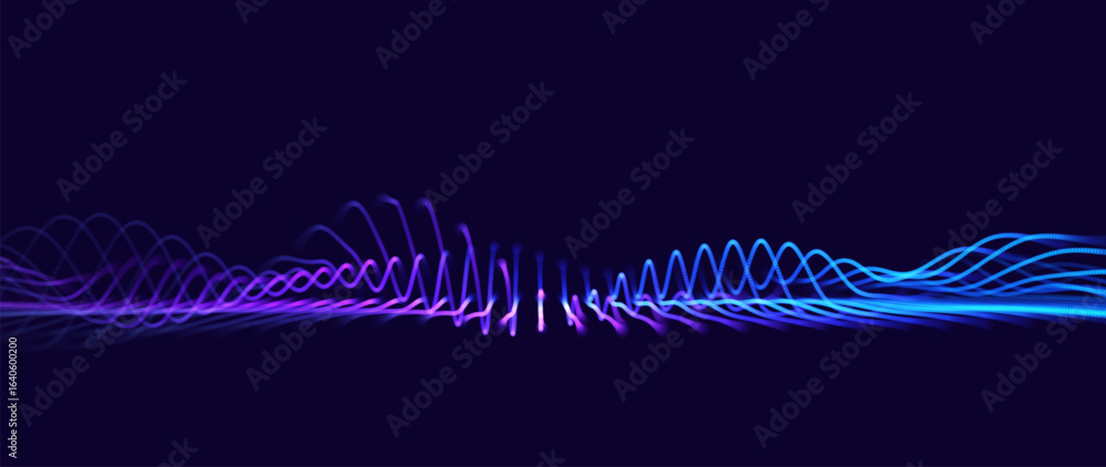 Aufkleber abstract background waves of dots and weave lines. digital network connection structure technology b