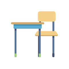 Simple school desk and chair illustration