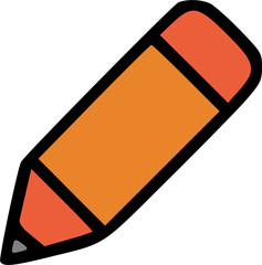Orange and Red Pencil Icon.