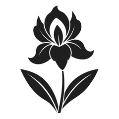 Obraz premium iris flower silhouette vector icon on white background